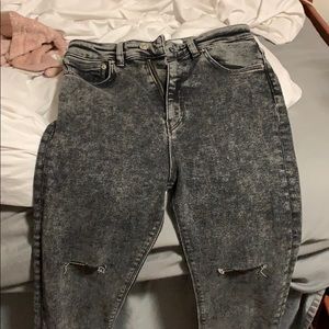 Zara Women’s Grey Acid Wash High-Waisted Skinny